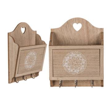 Ξύλινη κλειδοθήκη με 3...