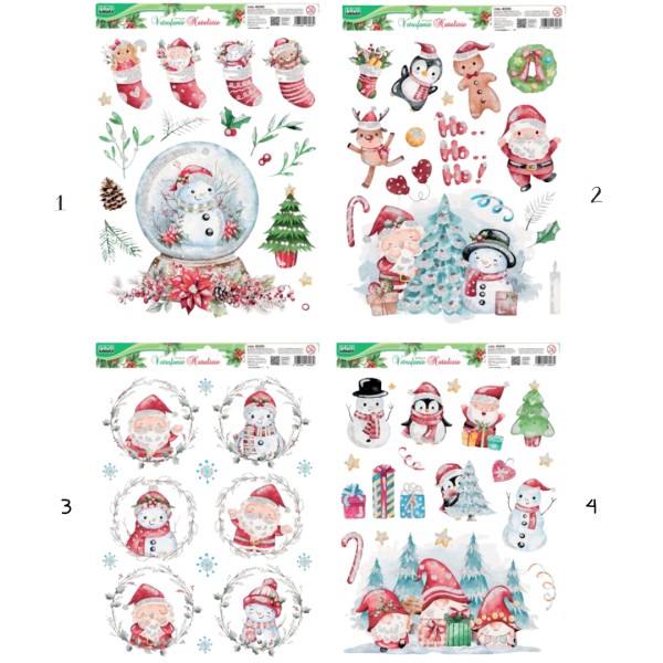 Αυτοκόλλητα LEBEZ CHRISTMAS GLITTER WINDOW 30x37cm