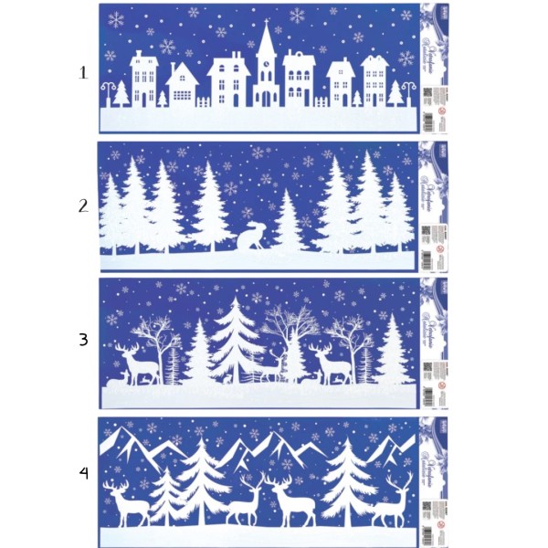 Αυτοκόλλητα LEBEZ Christmas GLITTER WINDOW 55x23cm