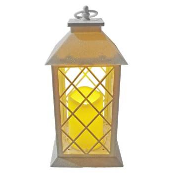 Φανάρι ΛΕΥΛΚΟ με Κερί...