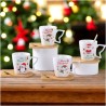 X-MAS Κούπα Κεραμική με Κουτάλι και Ξύλινο Πιατάκι