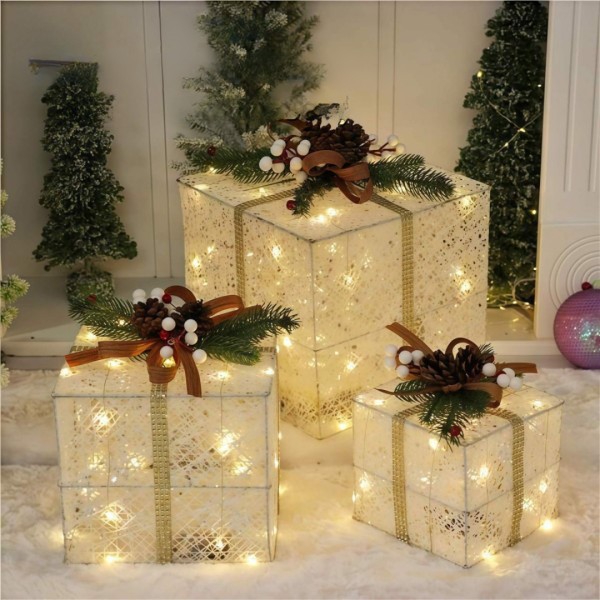 Κουτί Δώρου Διακοσμητικό με ΦΩΣ 24εκ