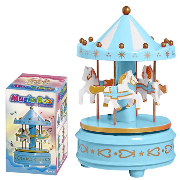 Καρουζέλ Κουρδιστό ΓΑΛΑΖΙΟ 16x11cm