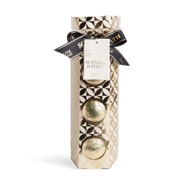 Σετ Τρεις Μπάλες Αφρόλουτρου SCENTED BATH GOLD Relaxing bath bombs σε Πολυτελή Συσκευασία Δώρου