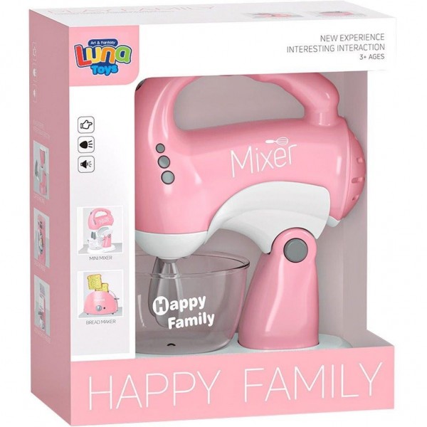 Μίξερ Luna Toys ΡΟΖ με φως και περιστροφή 17x9,5x20,5εκ.