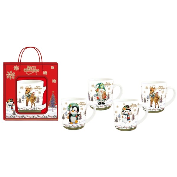 Κούπα Χριστουγεννιάτικη Κεραμική MERRY CHRISTMAS με Κουταλάκι σε συσκευασία δώρου