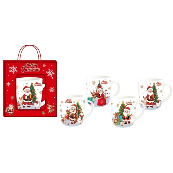 Κούπα Χριστουγεννιάτικη Κεραμική SANTA CLAUS με Κουταλάκι σε συσκευασία δώρου
