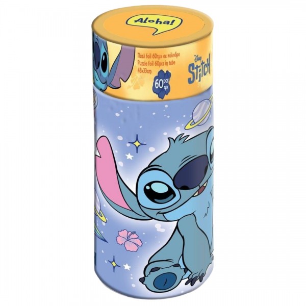 Παζλ Disney STITCH Luna Toys Foil 2 σε 1 60τμχ. σε Κύλινδρο 48x33εκ.