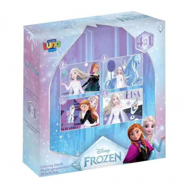 Παζλ Disney FROZEN Luna Toys 4 Σε 1 12/15/20/24τμχ 28x6x27,5εκ.