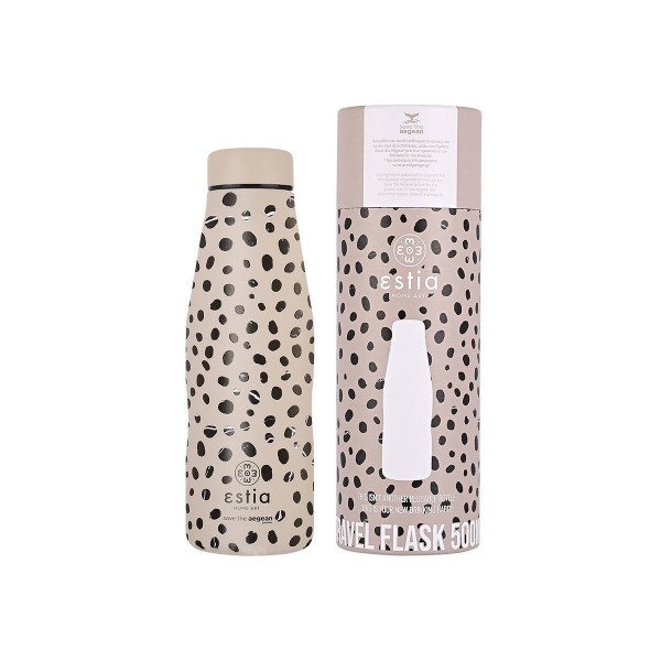 Θερμός Travel Flask SAVE THE AEGEAN 500ml LEOPARD TAUPE