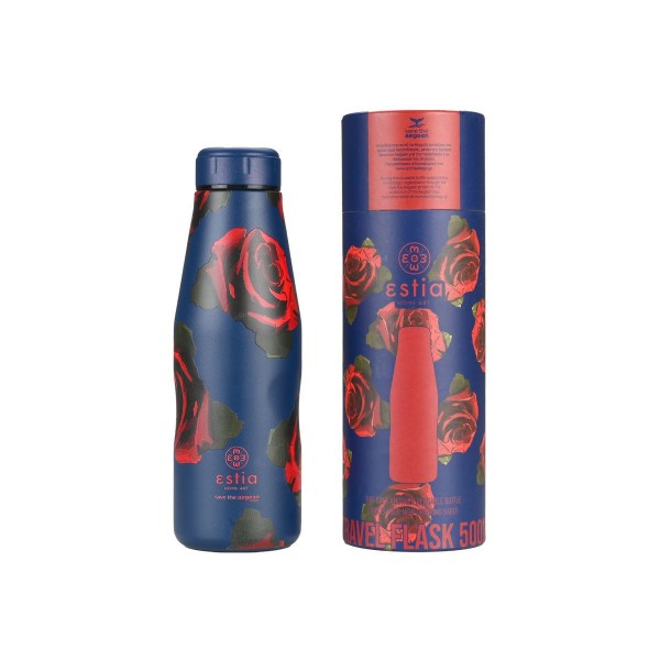 Θερμός Travel Flask SAVE THE AEGEAN 500ml ELECTRIC ROSES