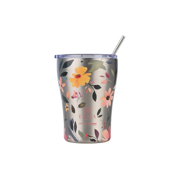 Θερμός Coffee Mug SAVE THE AEGEAN 350ml SILVER BOTANIC