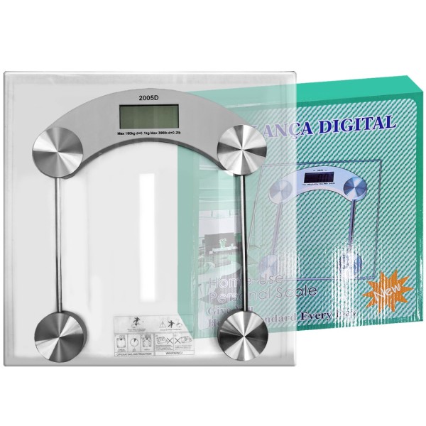 Ζυγαριά Σώματος Ψηφιακή ΓΥΑΛΙΝΗ 30cm