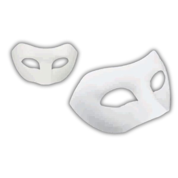 Μάσκα Χάρτινη ΛΕΥΚΗ χειροτεχνίας 18,5cm 1τμχ