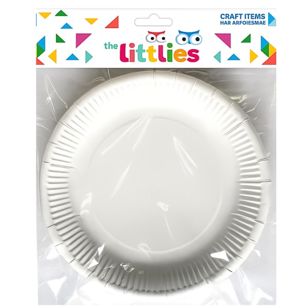 Πιάτο ΧΑΡΤΙΝΟ Λευκό Χειροτεχνίας 23εκ 6τμχ The Littlies