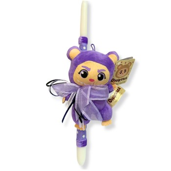 Λαμπάδα με Λούτρινο LABUBU ΜΩΒ