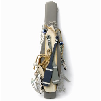 Λαμπάδα Πλακέ Γκρι με...