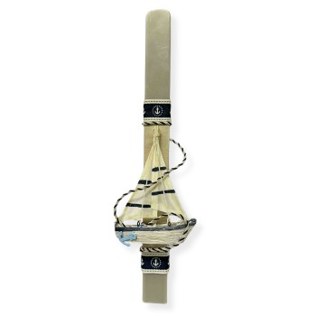 Λαμπάδα Πλακέ Γκρι με...