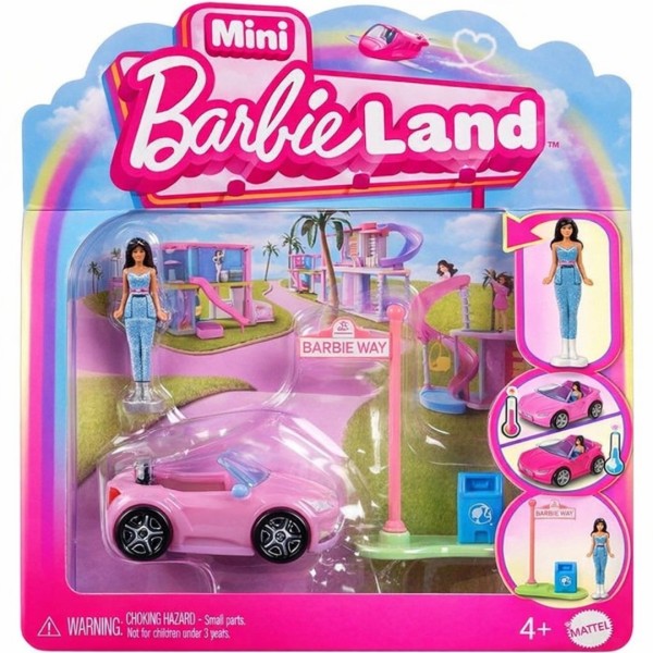 Μίνι BARBIE Land Playset με αυτοκινητάκι που αλλάζει χρώμα