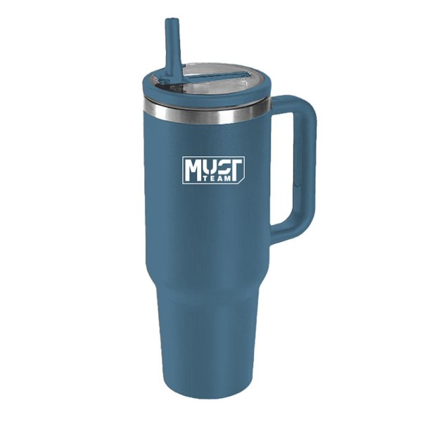 Ποτήρι Ανοξείδωτο ΘΕΡΜΟΣ 900ml με Καλαμάκι MUST TEAM ΜΠΛΕ