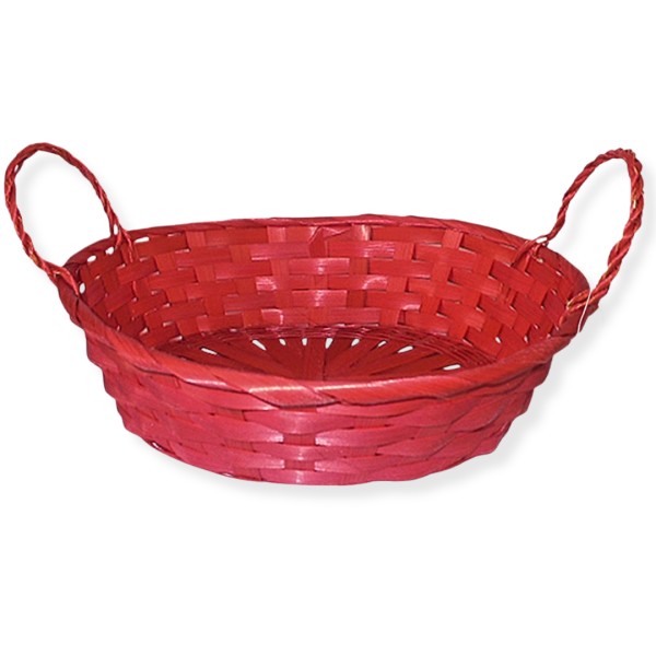 Καλάθι Μπαμπού Κόκκινο Οβάλ