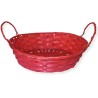 Καλάθι Μπαμπού Κόκκινο Οβάλ