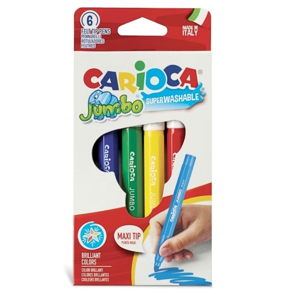 Μαρκαδόροι Carioca Σετ JUMBO 6 χρώματα