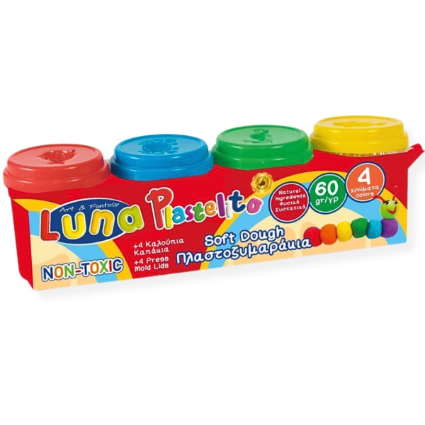 Πλαστοζυμαράκι 60gr x 4χρώματα Luna