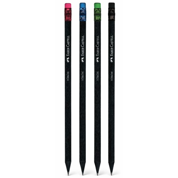 Μολύβι Faber Castell ΜΑΥΡΟ με Χρωματιστή Γόμα