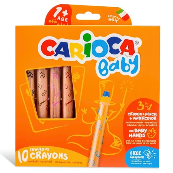 Κραγιόν Κέρινα CARIOCA BABY JUMBO (1+) 10 χρώματα 3 σε 1