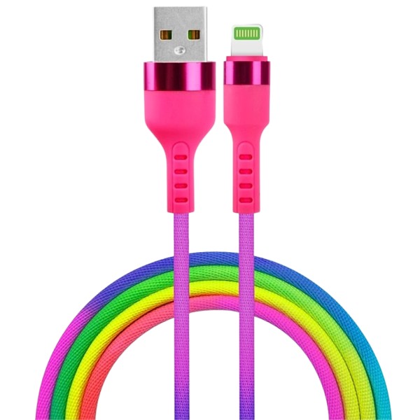 Καλώδιο SETTY USB A/USB LIGHTNING RAINBOW