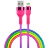 Καλώδιο SETTY USB A/USB LIGHTNING RAINBOW