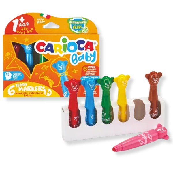 Μαρκαδόροι CARIOCA TEDDY Baby 6τμχ