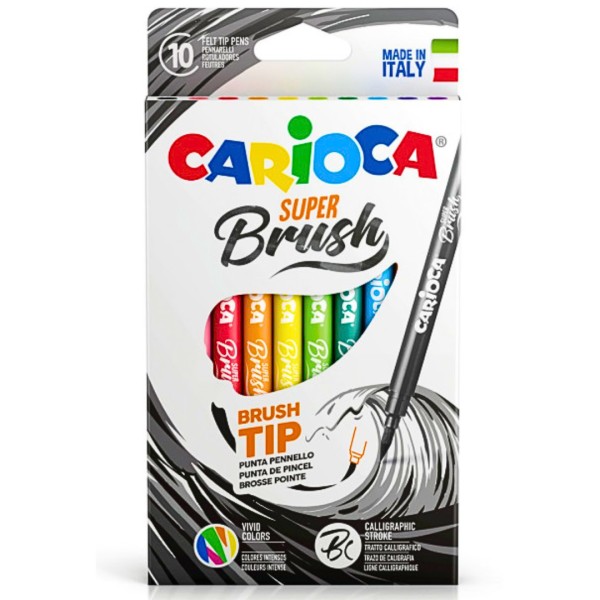 Μαρκαδόροι Carioca Super Brush 10 Χρώματα