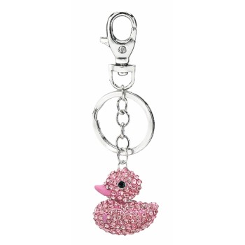 Μπρελόκ Ροζ ΠΑΠΑΚΙ με Στρας