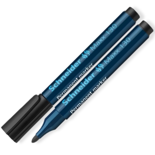 Μαρκαδόρος Ανεξίτηλος Schneider MΑΧΧ 130 με στρογγυλή μύτη 1-3mm ΜΑΥΡΟ