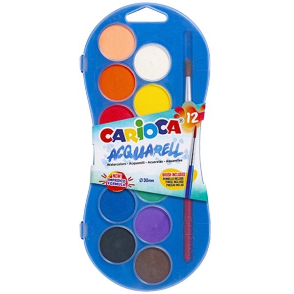 Νερομπογιές Carioca ACQUARELL 12 χρώματα