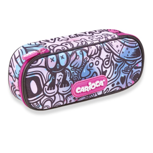 Κασετίνα Carioca Βαρελάκι COMIX PINK/BLUE