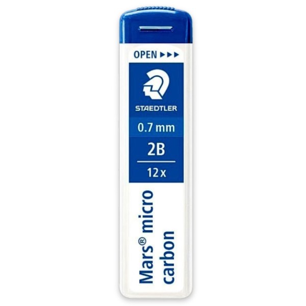 Μύτες Μηχανικού μολυβιού STAEDΤLER Mars micro carbon 0.7 mm 2B- 12τμχ
