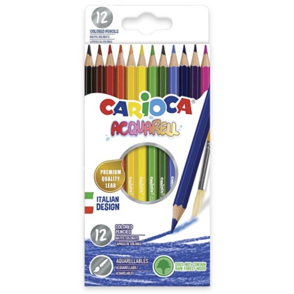 Ξυλομπογιές ΑΚΟΥΑΡΕΛΑΣ CARIOCA 12τμχ