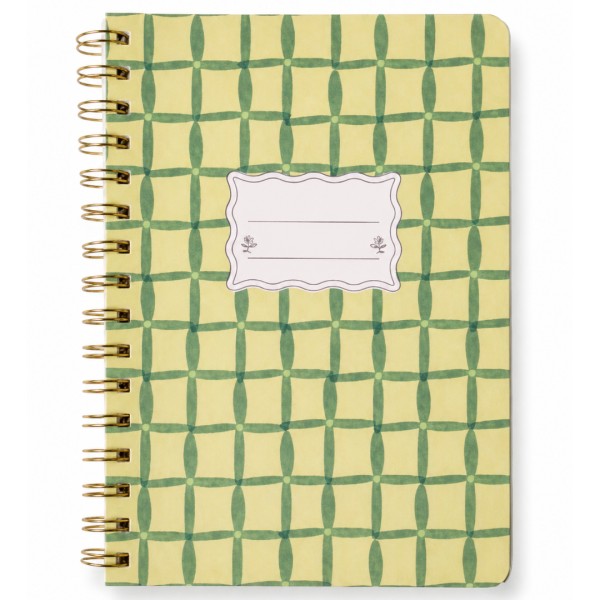Σημειωματάριο Σπιράλ TULIP A5 Twin Wire Notepad - SMALL GREEN LATTICE