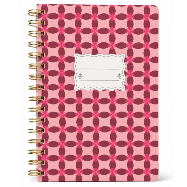 Σημειωματάριο Σπιράλ TULIP A5 Twin Wire Notepad - SMALL PINWHEEL PINK
