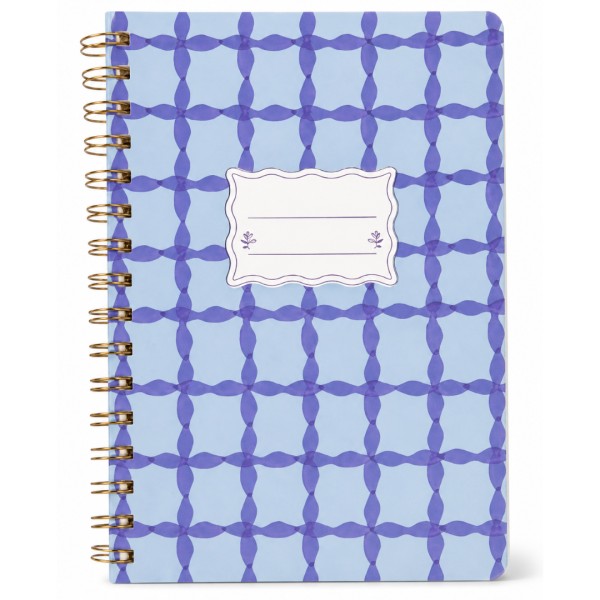 Σημειωματάριο Σπιράλ TULIP A5 Twin Wire Notepad - SMALL BLUE LATTICE