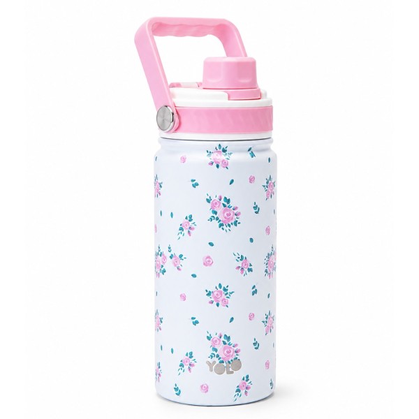 Μεταλλικό Θερμός YOLO με Λαβή 500ml FLORAL