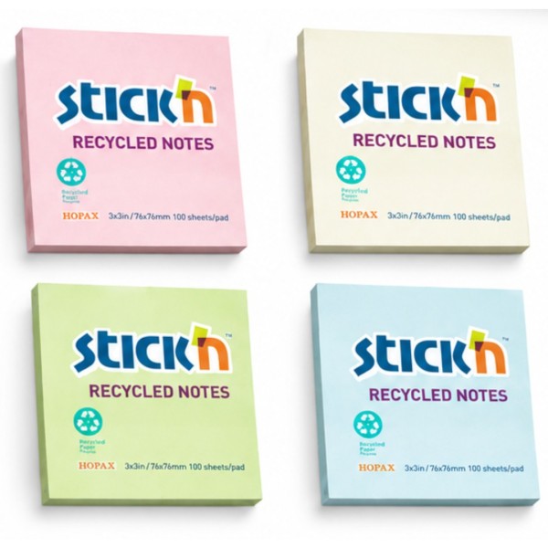 Χαρτάκια Stick'N RECYCLED 76x76 100Φ