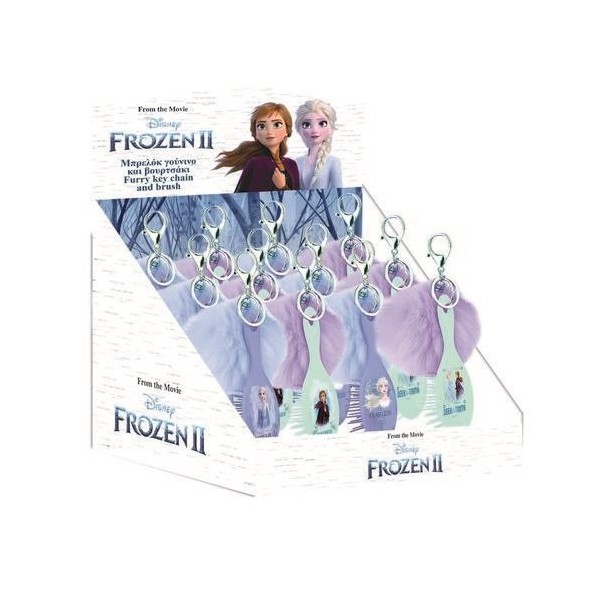Βούρτσα Μαλλιών Disney Frozen 2 με μπρελόκ Πομ Πομ σε 4 Σχέδια